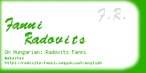 fanni radovits business card